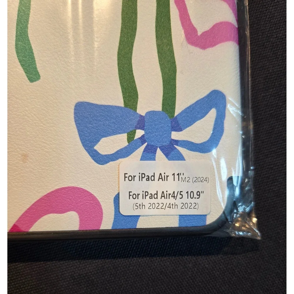 iPad Air 11 M2 2024 Case 10.9 4th 5th Gen Bow Print Smart Folio Pen Slot Cover